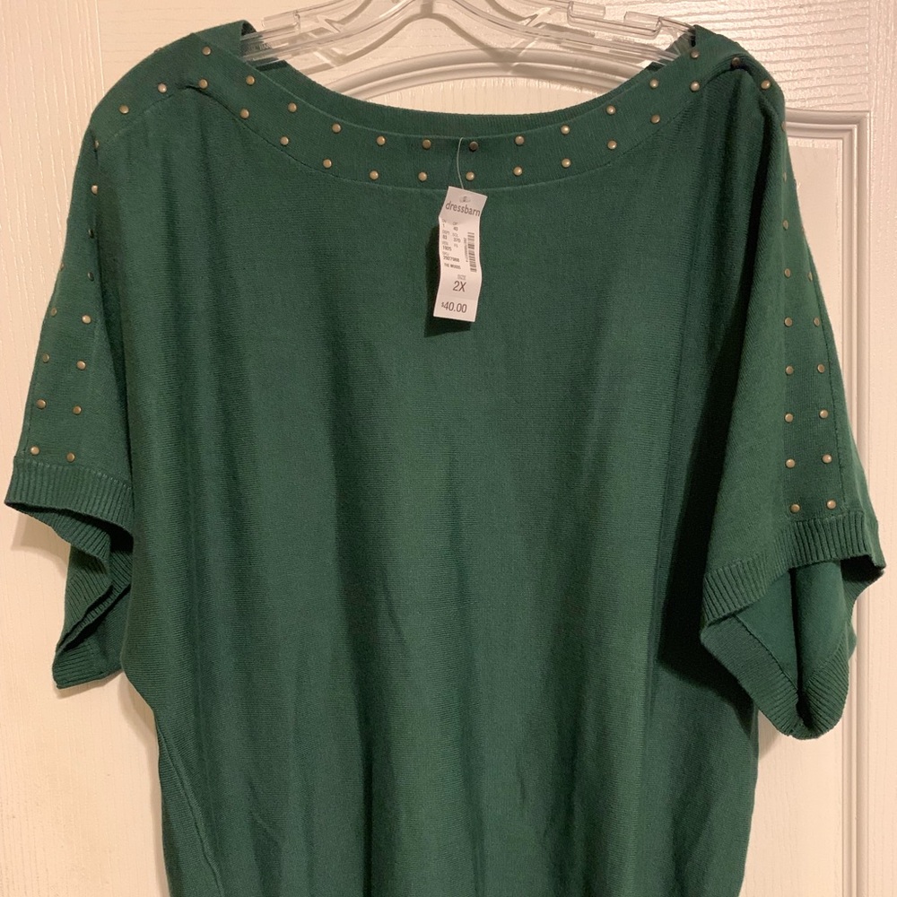 NWT Dressbarn Womens emerald green sweater size 2X